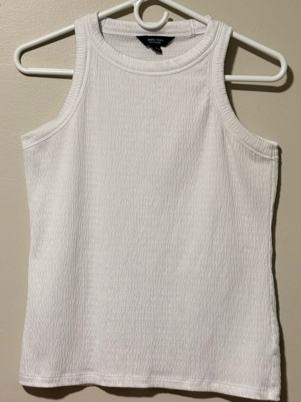White Textured Tank Top Women’s Size Small